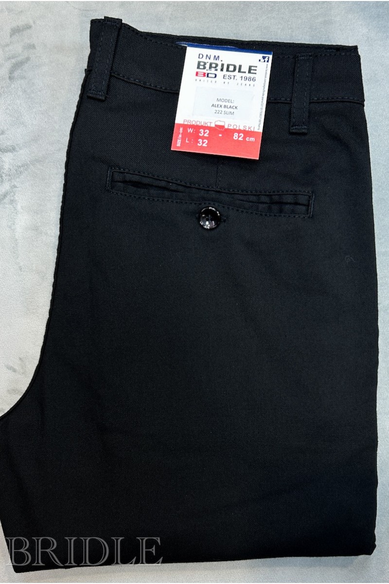 SPODNIE ALEX BLACK 222 SLIM