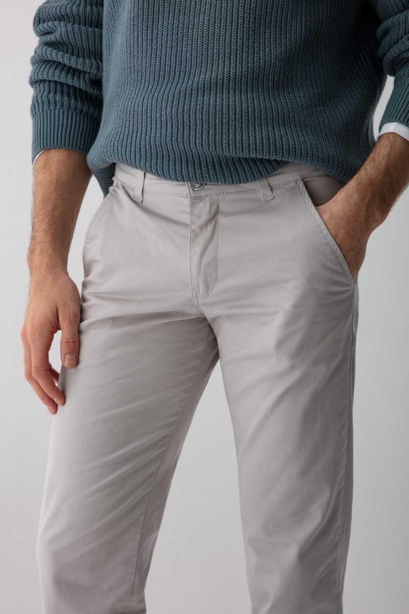 SPODNIE BAWEŁNIANE RM ŚMIETANA  211 COMFORT SLIM