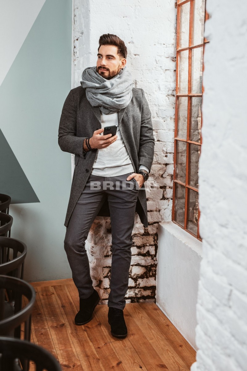 SPODNIE BAWEŁNIANE SEBASTIANO GREY 205 REGULAR